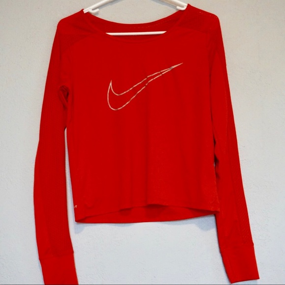 orange nike crop top